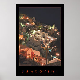 Póster Santorini por la noche