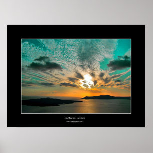 Póster Santorini Sunset