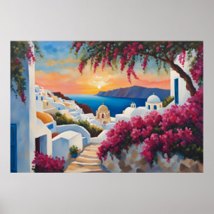 Póster Santorini Sunset Bliss