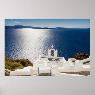 Póster Santorini - Torre Bell en Oia poster