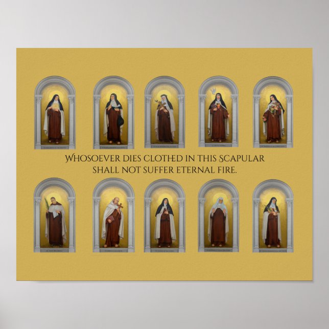 Póster Santos carmelitas católicos monjas sacerdotes (Frente)