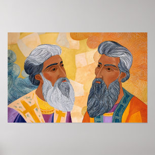 Póster Santos Gregorio y Basilio: Amigos en la Fe