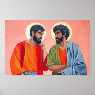 Póster Santos Timoteo y Tito: Hermanos en la Fe