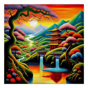 Póster Santuario al atardecer 1