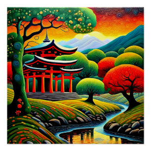Póster Santuario al atardecer 2