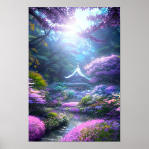 Póster Santuario en el Vibrante Jardín