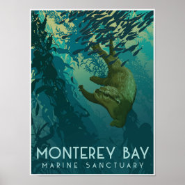 Póster Santuario marino de la bahía de Monterey; Otter