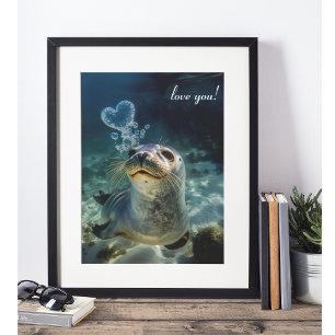Póster Santuario Subacuático Sellado con un Beso Personal