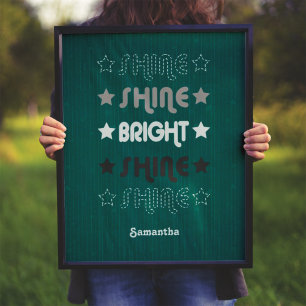 Póster Santuario verde azulado. Brilla. Brillante. Brilla