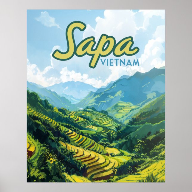 Póster Sapa Vietnam Asia Terrazas de arroz Viajes de époc (Frente)