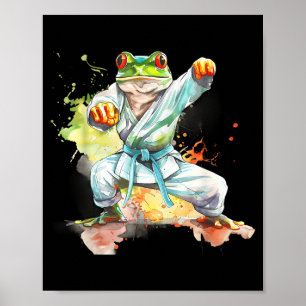 Póster Sapo de Karate Jiu-Jitsu Judo Mma Taekwondo Rana