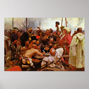 Póster Saporoschzen Escribe Una Carta Al Sultán Turco