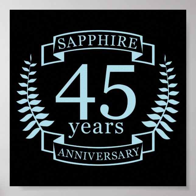 Póster Sapphire 45º aniversario del boda tradicional (Frente)