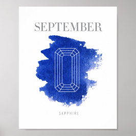 Póster Sapphire Birthstone Septiembre
