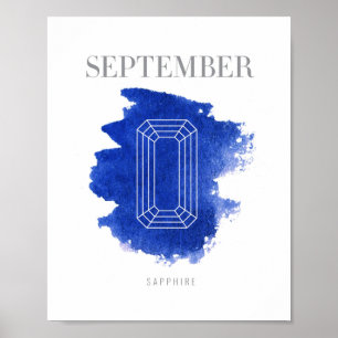 Póster Sapphire Birthstone Septiembre