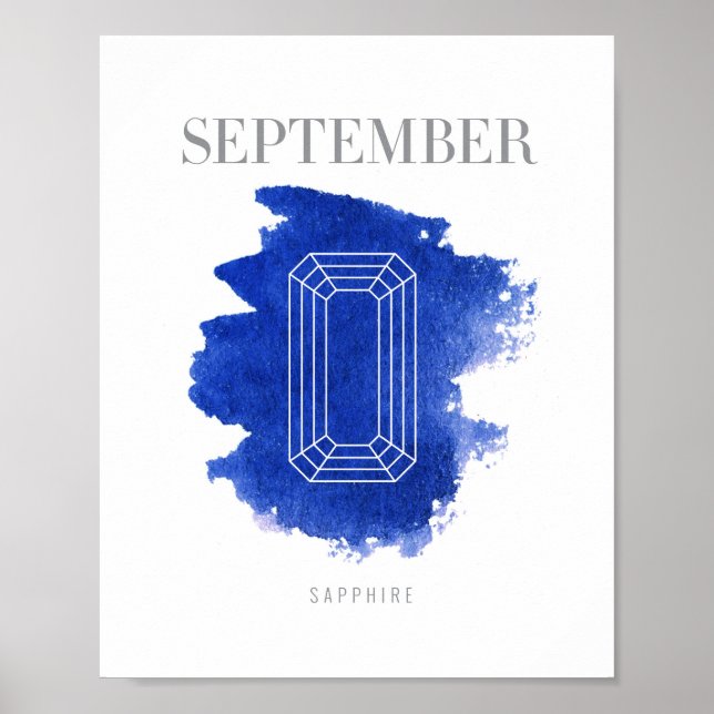 Póster Sapphire Birthstone Septiembre (Frente)