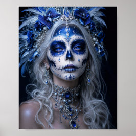 Póster Sapphire Moon Calavera – Día Celestial de los Muer