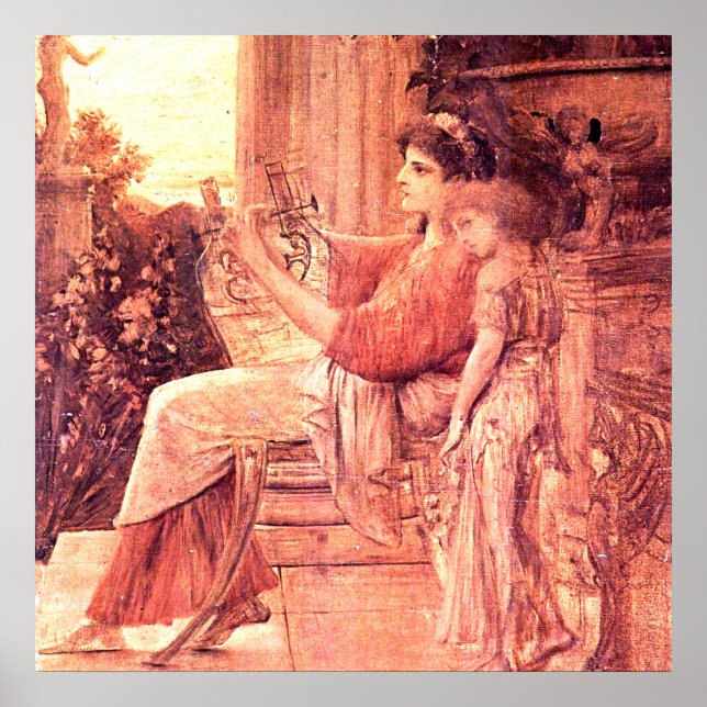 Póster Sappho de gustav klimt,Representación del griego (Frente)