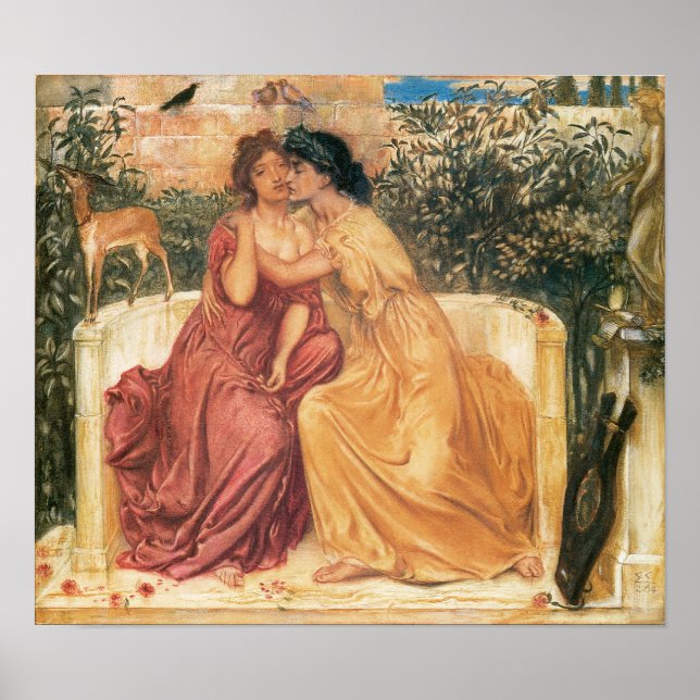 Póster Sappho & Erinna en un jardín de Mitylene, 1864 (Frente)