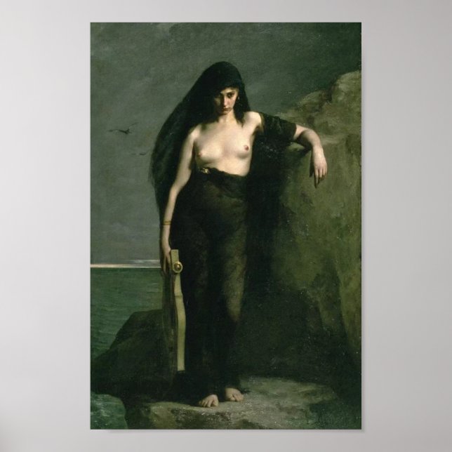 Póster Sappho Por Charles Auguste Mengin (Frente)
