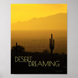 Póster Saquaro Cactus Arizona Amber Amarillo
