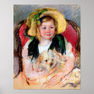 Póster Sara con su perro, Cassatt
