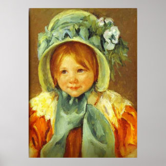 Póster Sara en un Bonnet Verde. 1901, Mary Cassatt