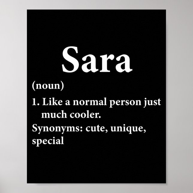 Póster Sara Name Definition Funny D  (Frente)
