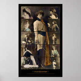 Póster Sarah Bernhardt Postcard Mosaic Poster