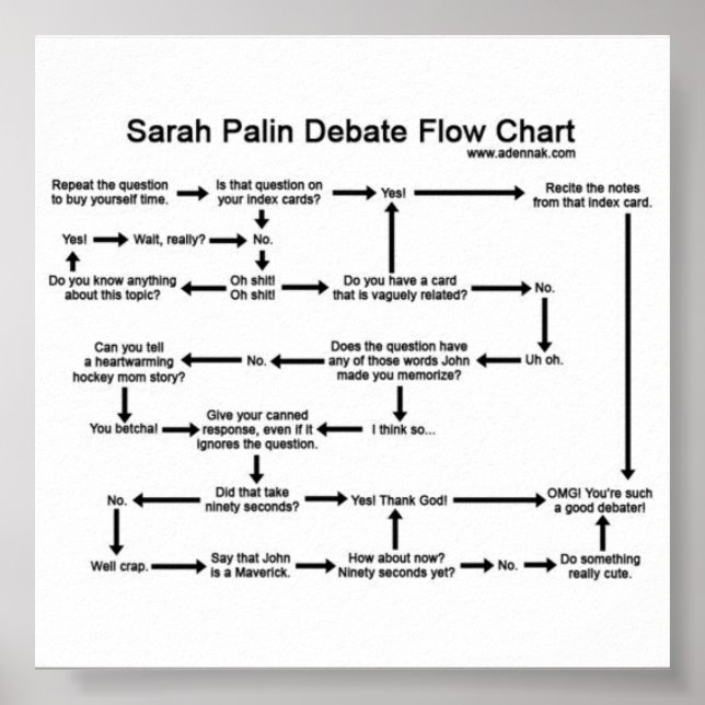 Póster Sarah Palin Debate Flow Chart Poster (Frente)