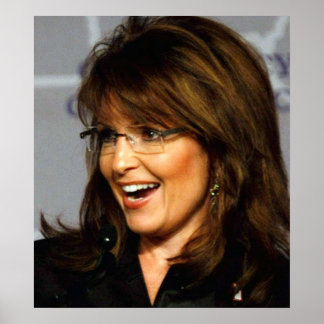 Póster Sarah Palin sonriendo a Poster multitudinario