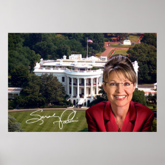 Póster Sarah Palin y Casa Blanca