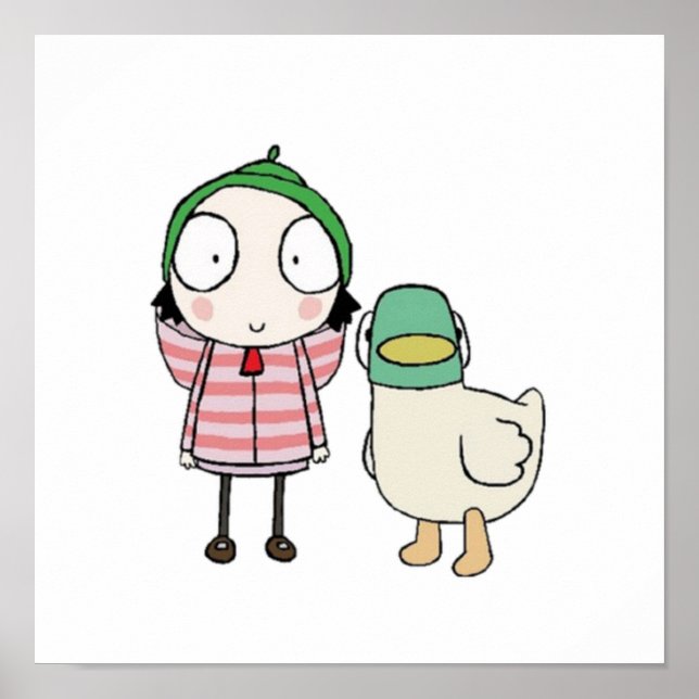 Póster Sarah y personalizado de niños de pato (Frente)