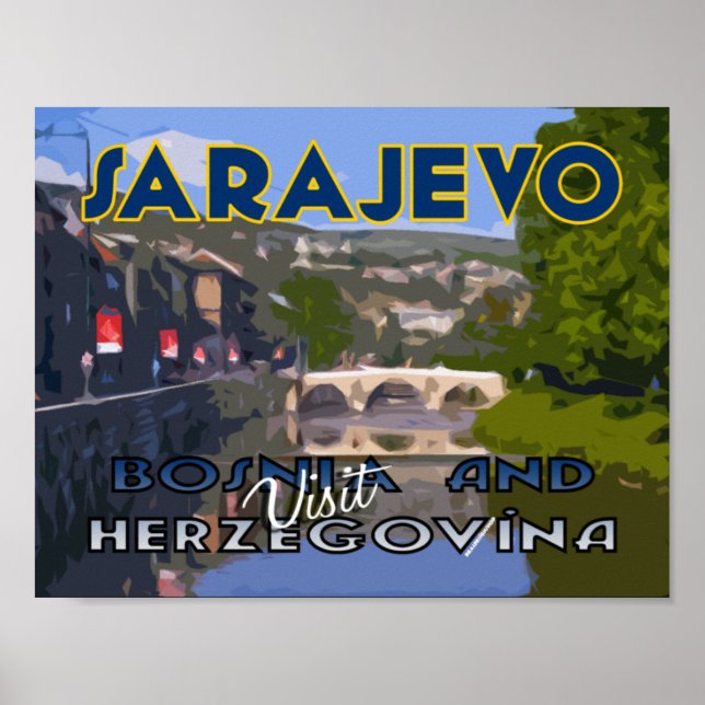 Póster Sarajevo, Visitar Bosnia y Herzegovina (Frente)