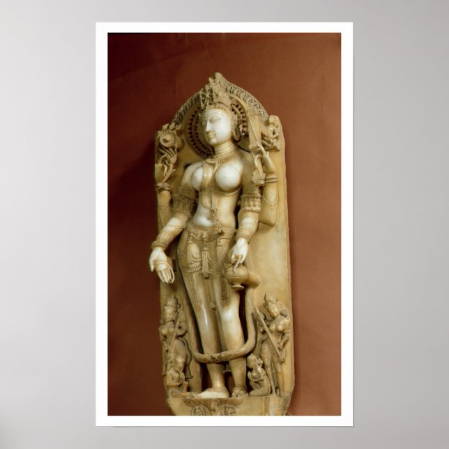 Póster Sarasvati, la diosa del aprendizaje, Pallu, Rajast (Frente)