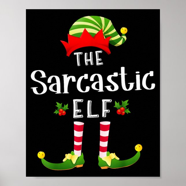 Póster Sarcastic Christmas Elf Matching Pajama X-mas Part (Frente)