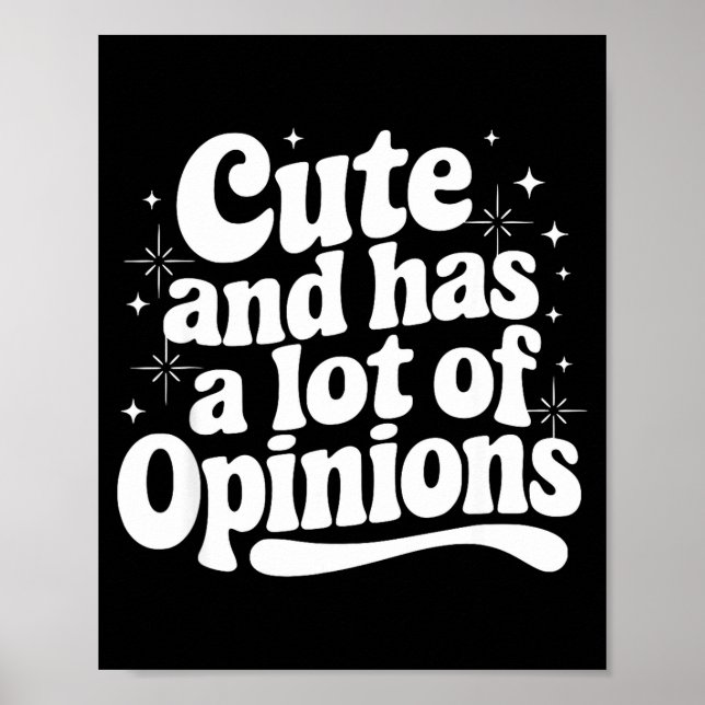 Póster Sarcastic Quote Saying Cute &amp; Has Onions Girly (Frente)