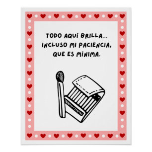 Poster sarcastico caja fosforos humor cute