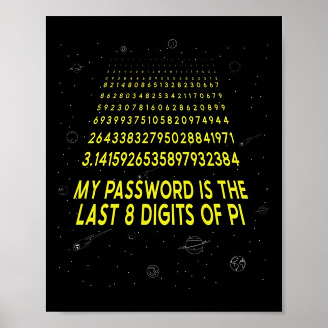 Póster Sarcástico De Pi Day Mi Palabra Es Los Últimos 8 D (Frente)