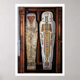 Póster Sarcófago egipcio cubierto con los hieroglyphics