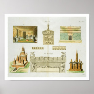 Póster Sarcófagos y sepulcros, placa 7, clase de Etruscan