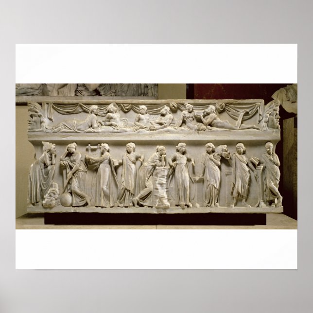 Póster Sarcophagus of the Muses, Roman (marble) (Frente)
