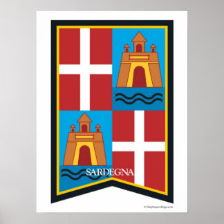 Póster Sardegna Sardinia Italia Región Poster