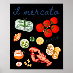 Póster Sardinas de verano langosta tomate italiano Il Mer