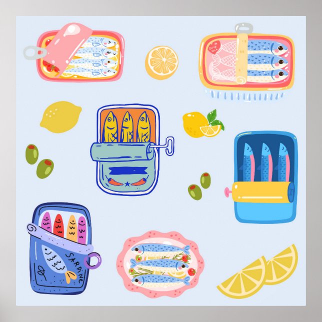 Póster Sardinas y limones (Frente)