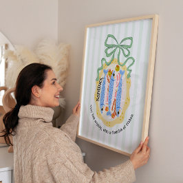 Póster Sardines in a Plate in Green Bow Kitchen Poster