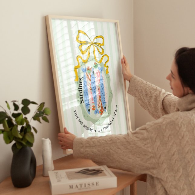 Póster Sardines in a Plate in Yellow Bow Kitchen Poster (Subido por el creador)