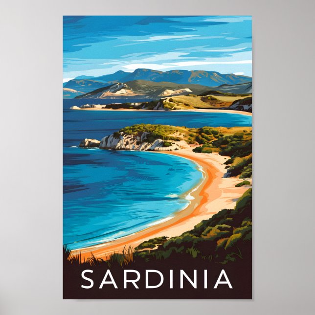 Póster Sardinia Italia Famoso lugar de viaje (Frente)