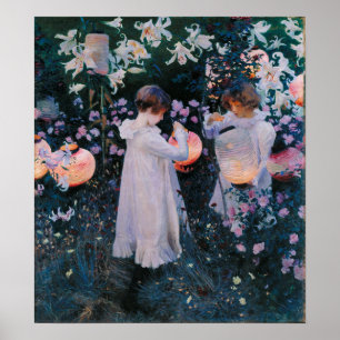 Póster Sargent - Clavel Lirio Lirio Rosa