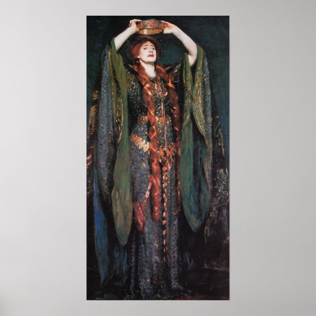 Póster Sargent - Ellen Terry As Lady Macbeth 1889 (Frente)